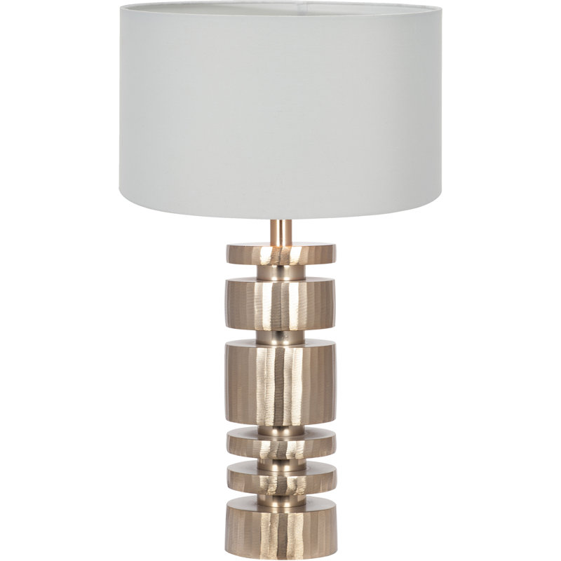 Metal Table Lamp, 24.01" H x 13.78" W x 13.78" D, White, Gold