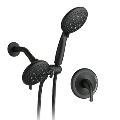 Classic High Pressure Single Handle 6-Spray Patterns Rain Shower Head With Handheld Shower (Valve Included)