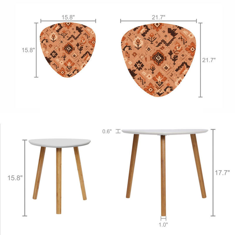 Ensemble de 2 tables basses gigognes Triangle