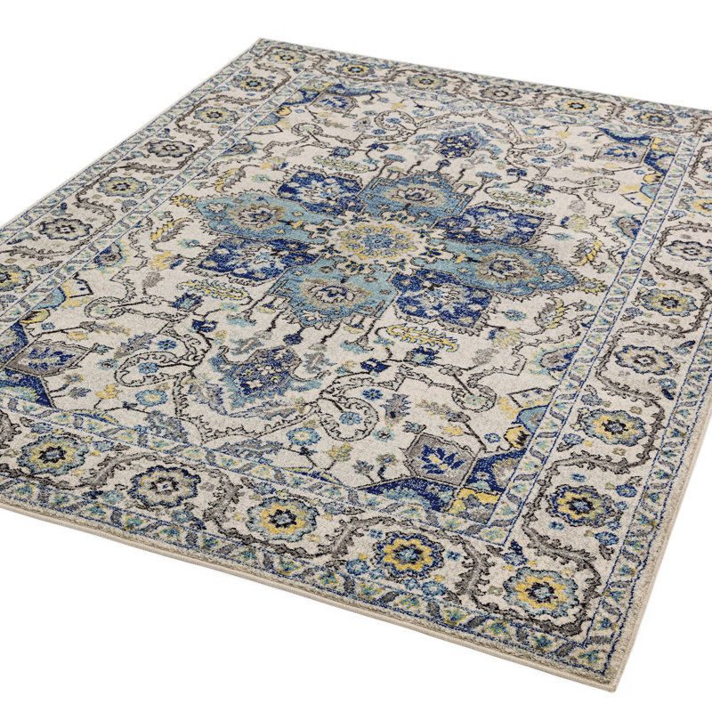 Uriah Tufted Blue/Cream/Yellow Rug, Rectangle 120cm x 170cm