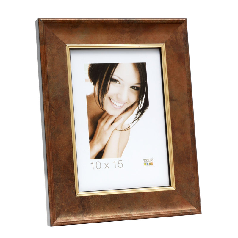 Austwell Wood Bevelled Picture Frame, 65cm H x 45cm W x 1.6cm D, Gold