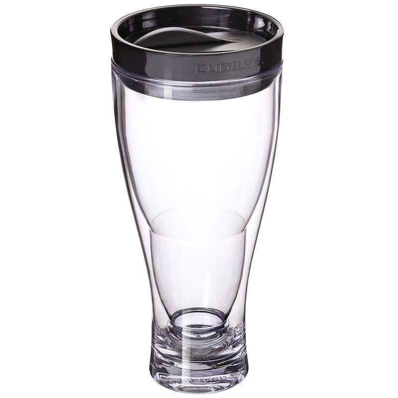 Verre pilesner en acrylique 28 onces à l’envers, Noir