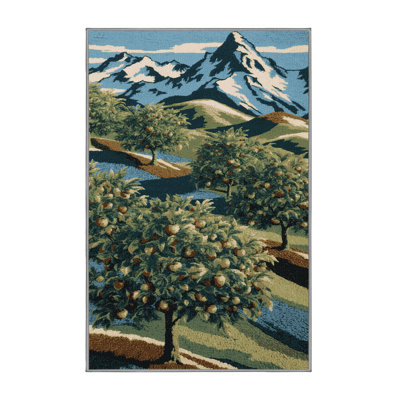 Washable Mountain Apple Fruits Area Rug