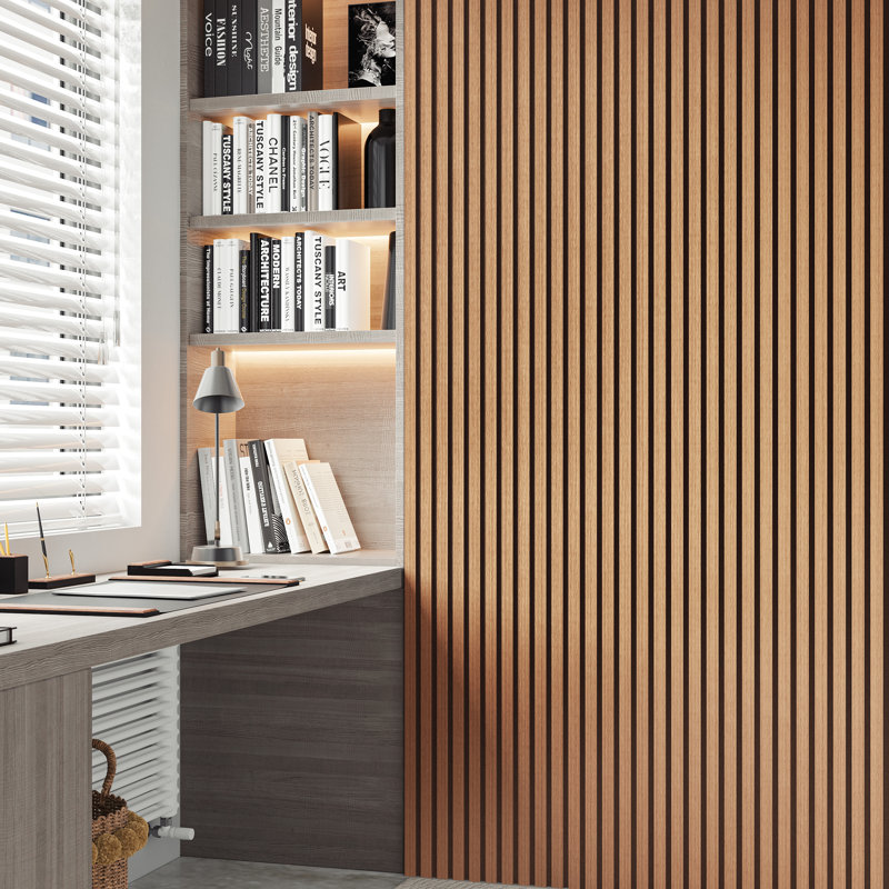 2pcs x 94.5" x 24" 3D Acoustic Slat Wall Panels for Interior Wall Décor Light Maple Wall Slat(2 Pack/31.50 sq.ft)