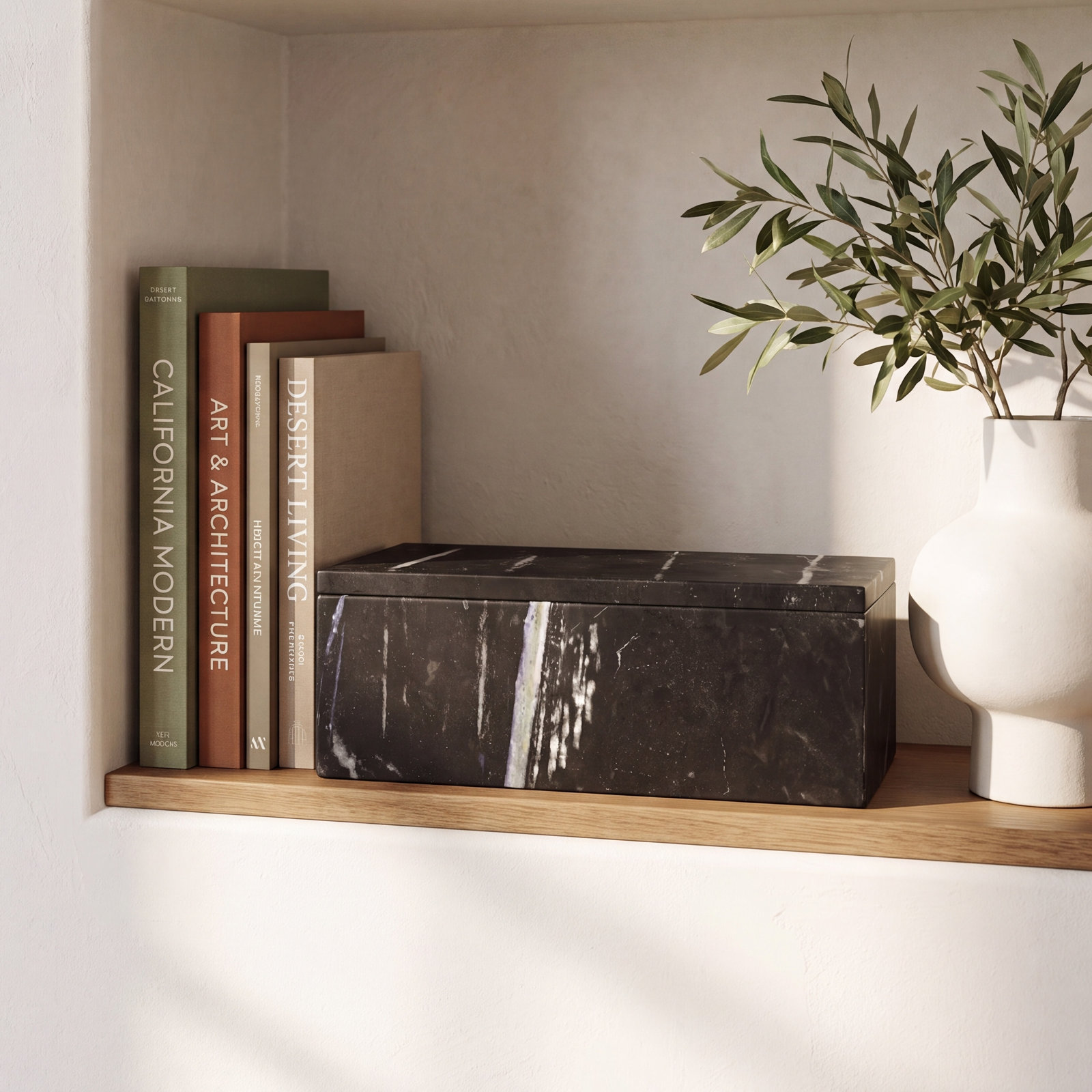 Matheson Marble Decorative Box, Black