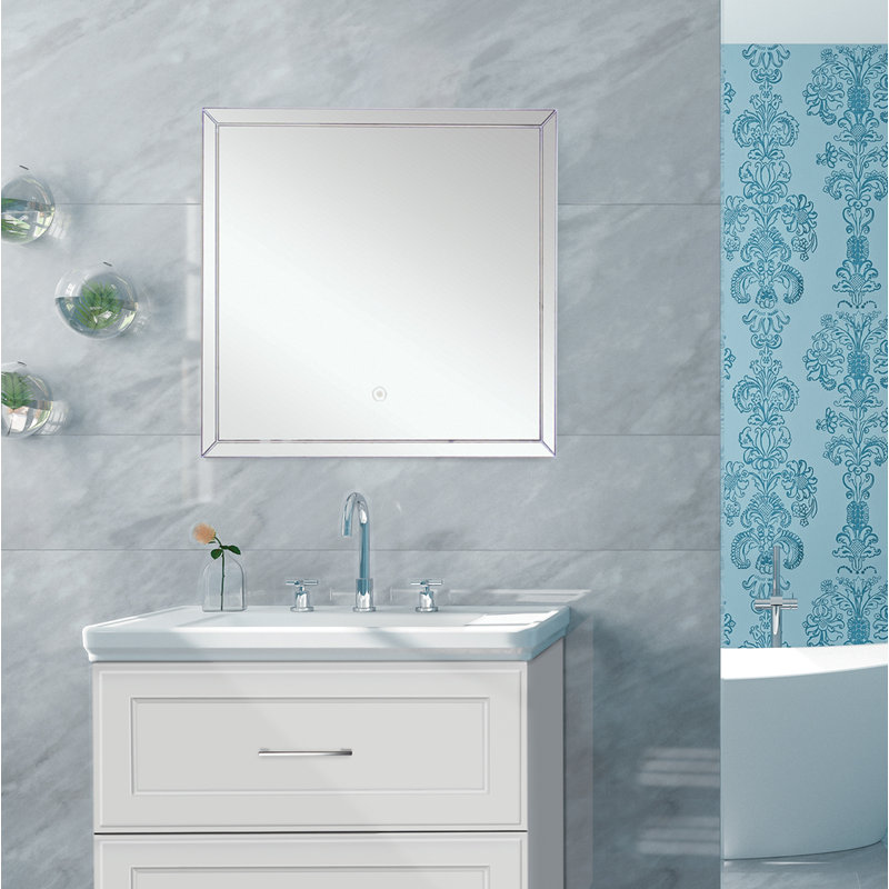 Rivas Flat Wall Mirror, 21.65" H x 23.62" W