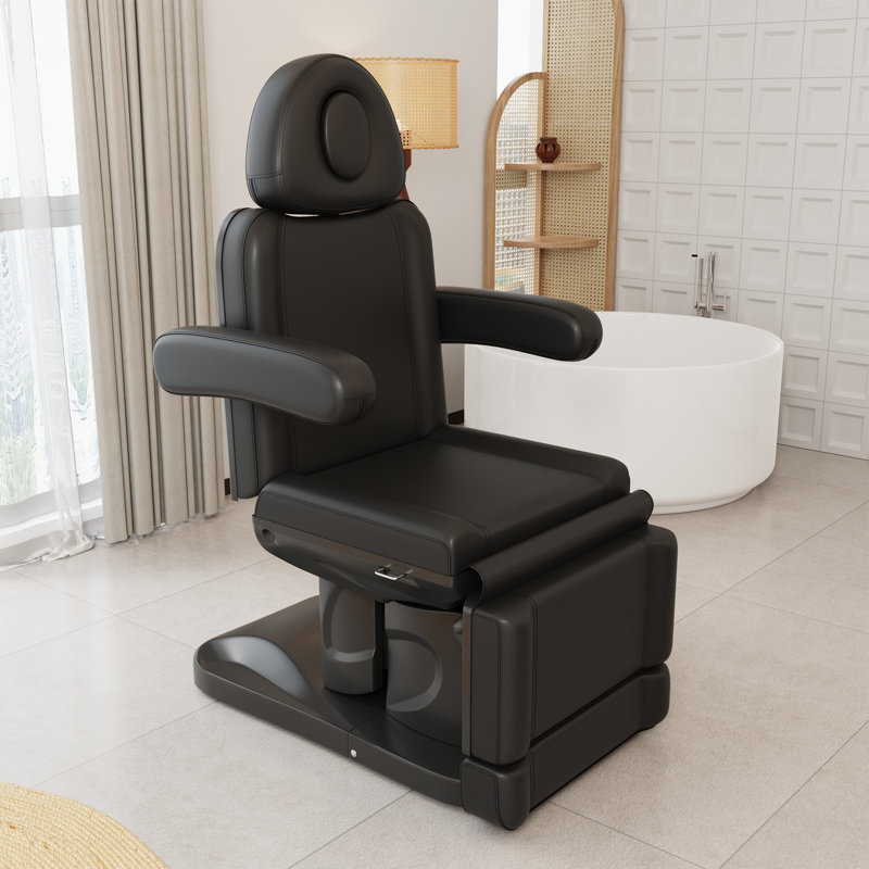 75" Full Electric Massage Bed, PU Leather Folding Table, Treatment Exam Chair With 4 Motor Aluminum Hydraulic System For Facial, Eyelash, Tattoo, Podiatry Treatment Beauty