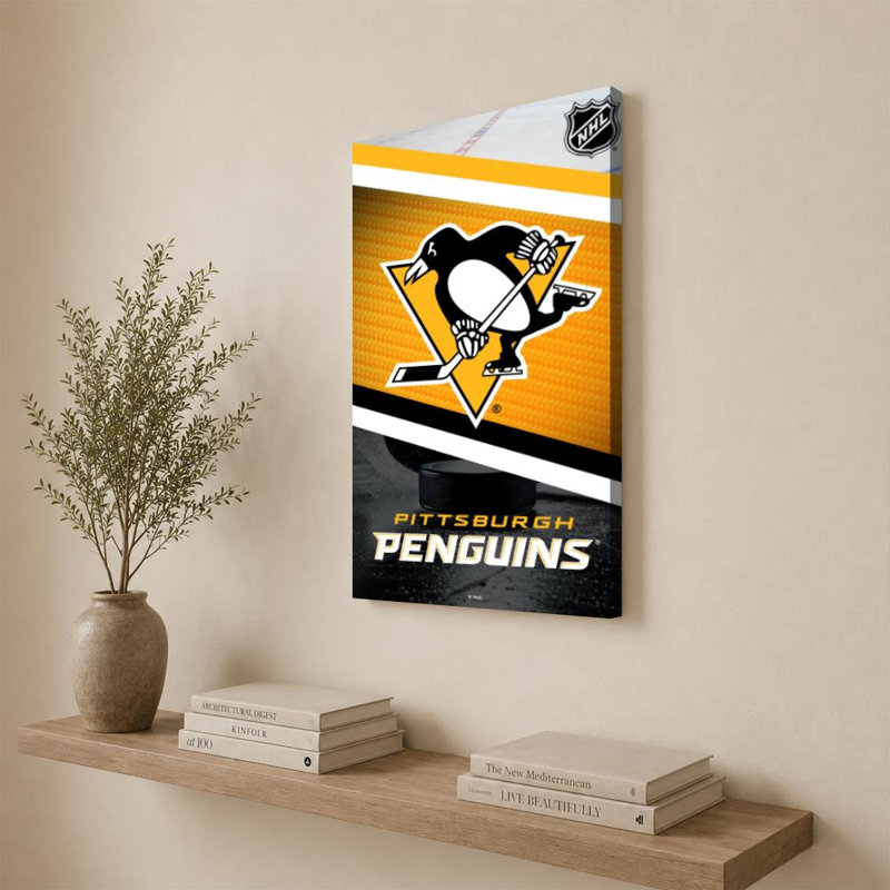 Décoration murale des Penguins de Pittsburgh (NHL), H 36 po x l 24 po, Toile tendue, Ne s’applique pas