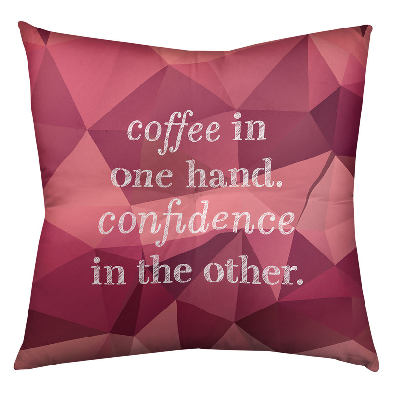 Coussin décoratif intérieur / extérieur Coffee and Confidence, Tourmaline rose, 30 po x 30 po