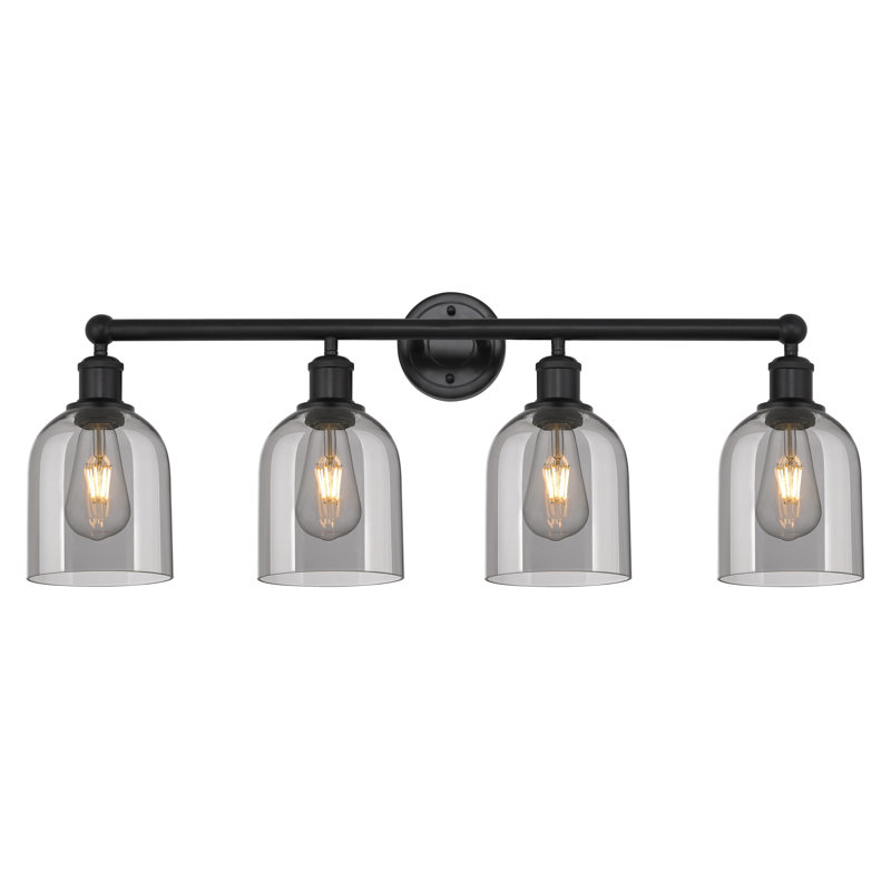 Odaniel 4 - Light Dimmable Vanity Light, Matte Black, Light Smoke