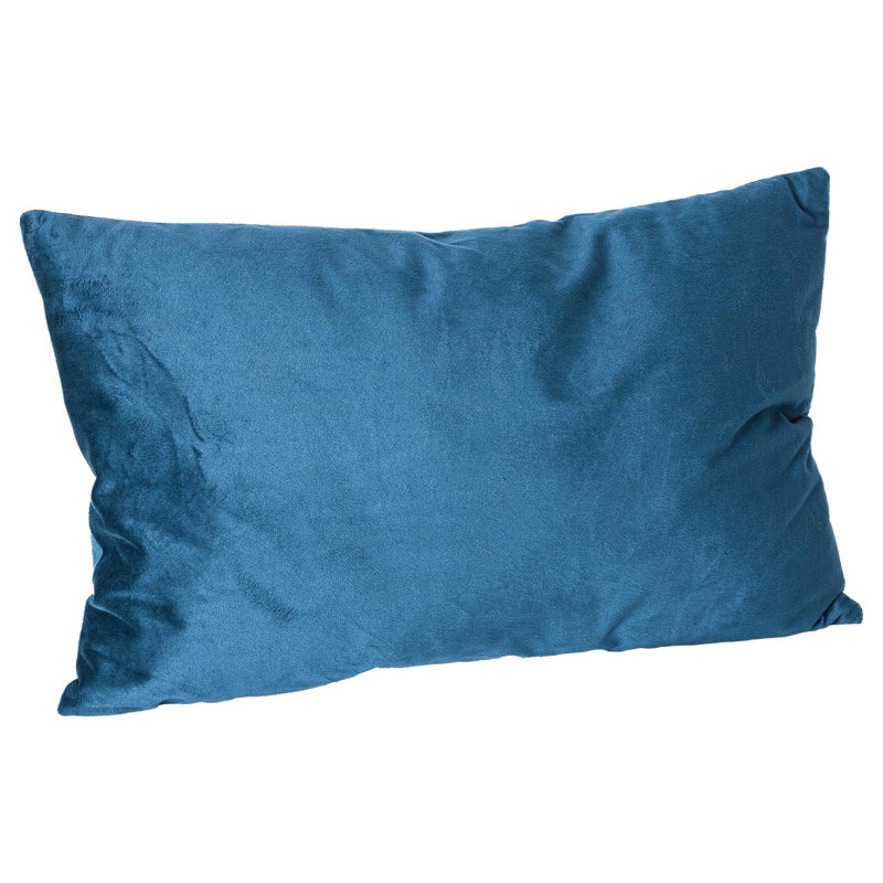 Colour Rectangular Lumbar Cushion with Filling, Blue