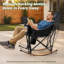 Fauteuil de camping berçant surdimensionné chauffé, fauteuil inclinable rembourré robuste, fauteuil d'extérieur pliable-1045856824
