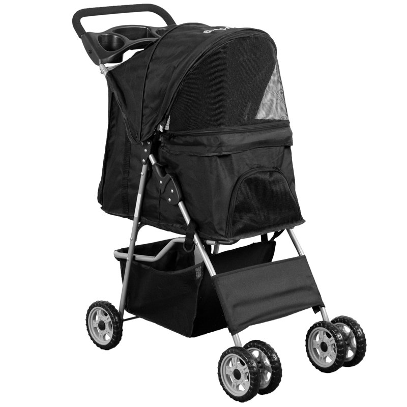 Foldable Pet Stroller, Black