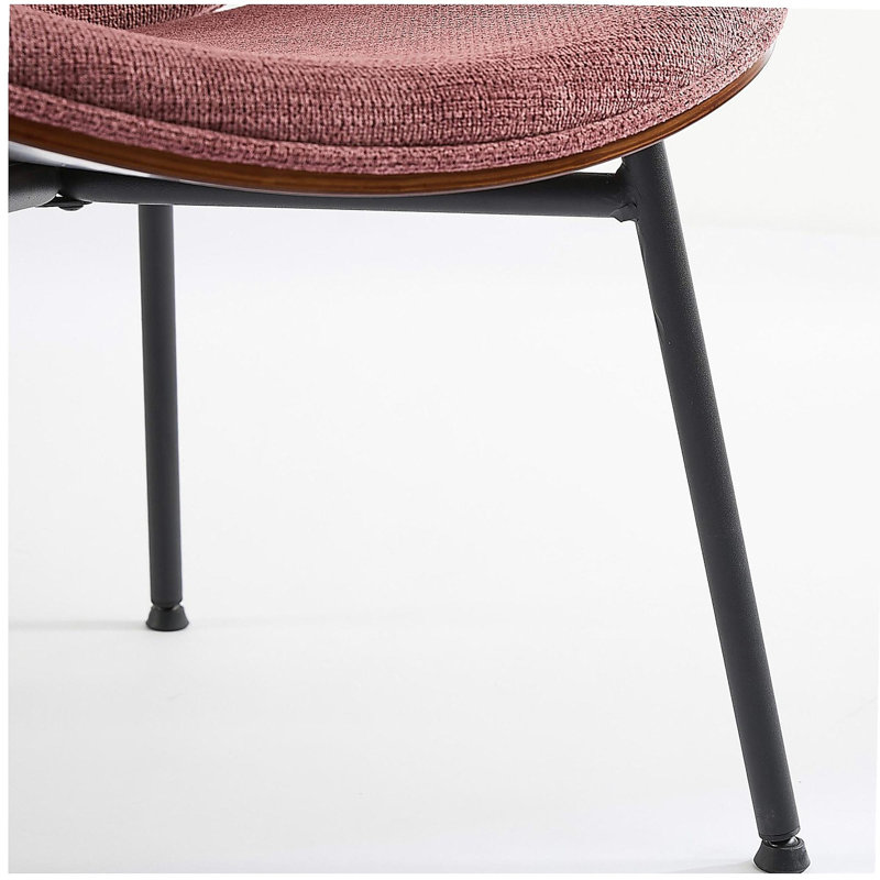 Anson Mid-Century Modern Upholstered Accent Chair, Red Fabric