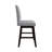 5-Piece Counter-Height Round Dining Set with Cushioned Linen Chairs, Grey-1247422495