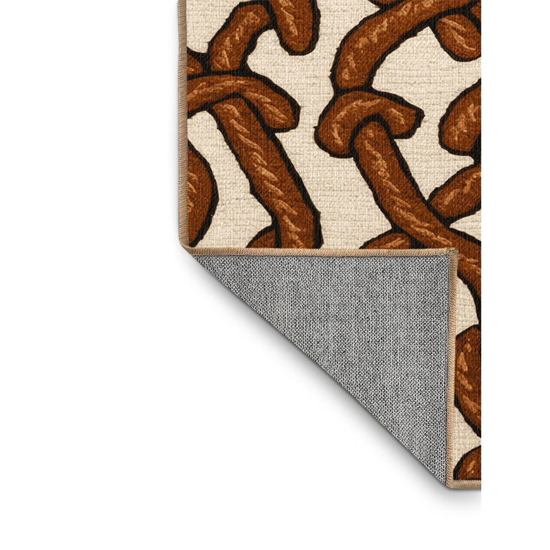  Tapis lavable avec desserts bretzels, Rond 4 pi