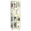 Bibliothèque rotative en acier à 4 niveaux avec roulettes à 360 °, bibliothèque de grande taille, robuste et spacieuse, bibliothèque jaune de style nouveau, assemblage facile-129989143