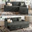 80" Corduroy Upholstered Sleeper Sofa with Storage Chaise & Pull-Out Bed-1956390694