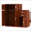 Lit plateforme simple en bois avec bibliothèque et garde-robe mobile-780414908