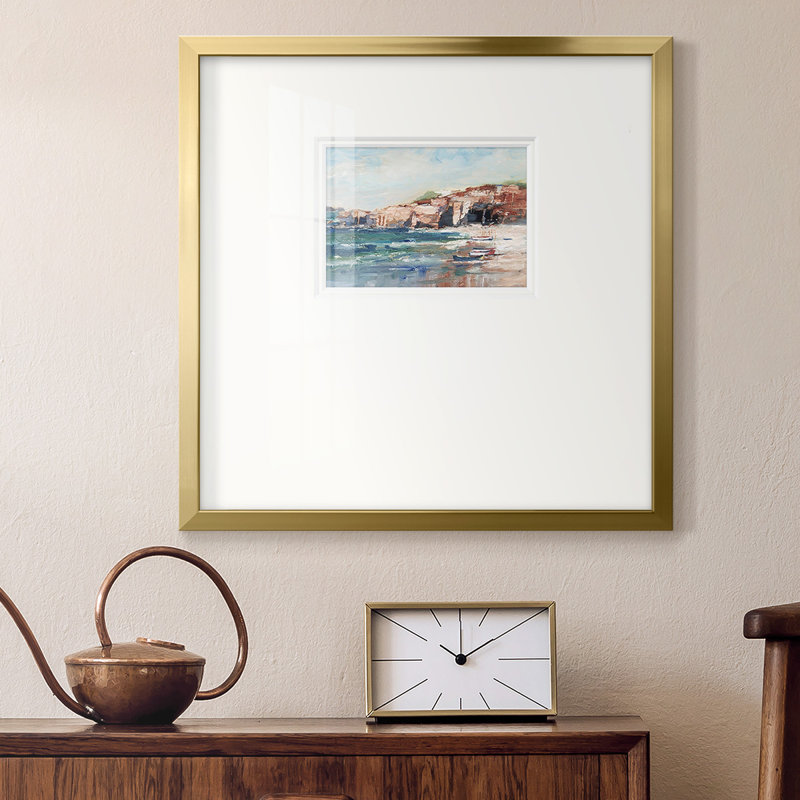 Étude Sea Cliff II - impression d'un seul cadre photo, H 17 po x l 17 po x P 1,125 po, Papier avec cadre gris, Oui