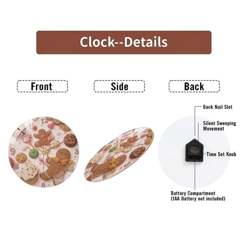 Horloge murale en verre 12 pi