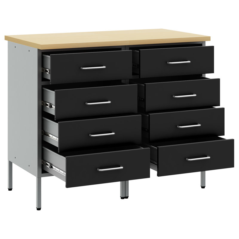 Work Cabinet with Drawer, Black