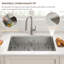 Évier de cuisine à simple cuve encastrable en acier inoxydable de calibre 18 de L 32 po x l 18 po avec accessoires