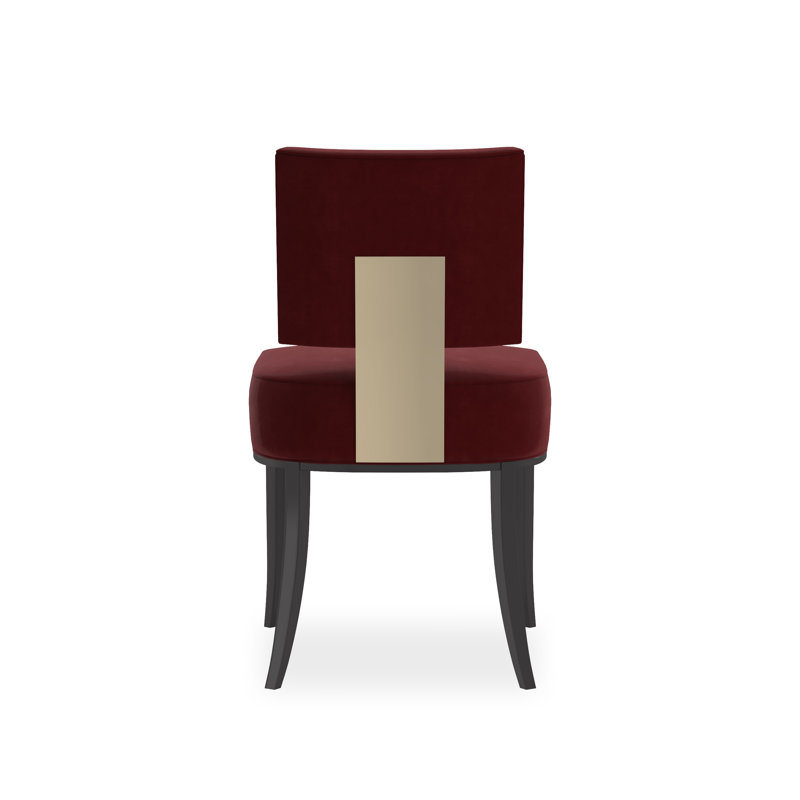 Caracole Classic Upholstered Dining Chair, Black/Gold, Red