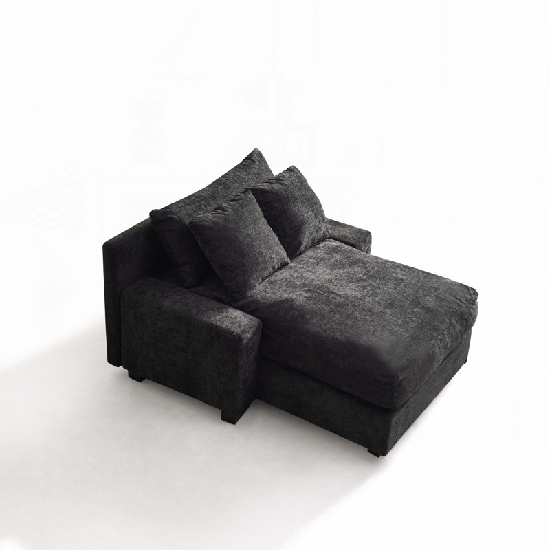 Canapé-lit de luxe moderne pour le salon, Noir, noir, noir, noir