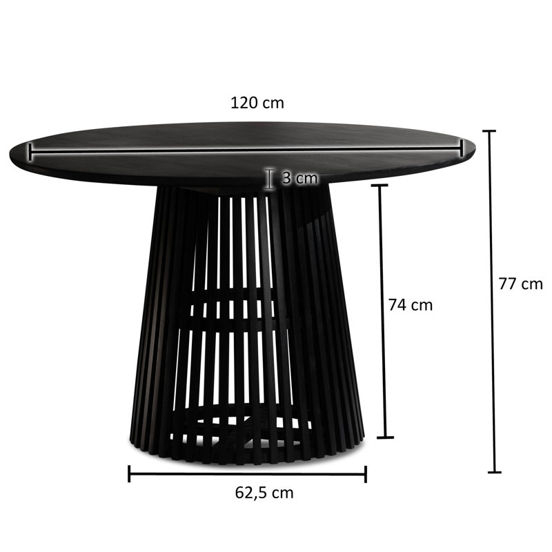 Nikaiyah Solid Wood Dining Table