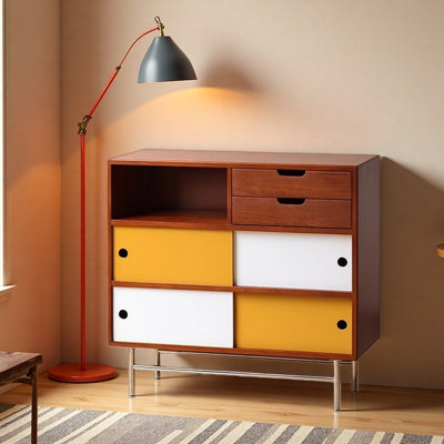 Mid-Century Modern  Solid Wood Entryway Cabinet