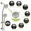 Ensemble de pomme de douche double avec pomme de douche à pluie de 4,7 po, douche à main 8 po, tuyau en acier inoxydable, support réglable, barre coulissante, finition en nickel brossé à angle-118034405