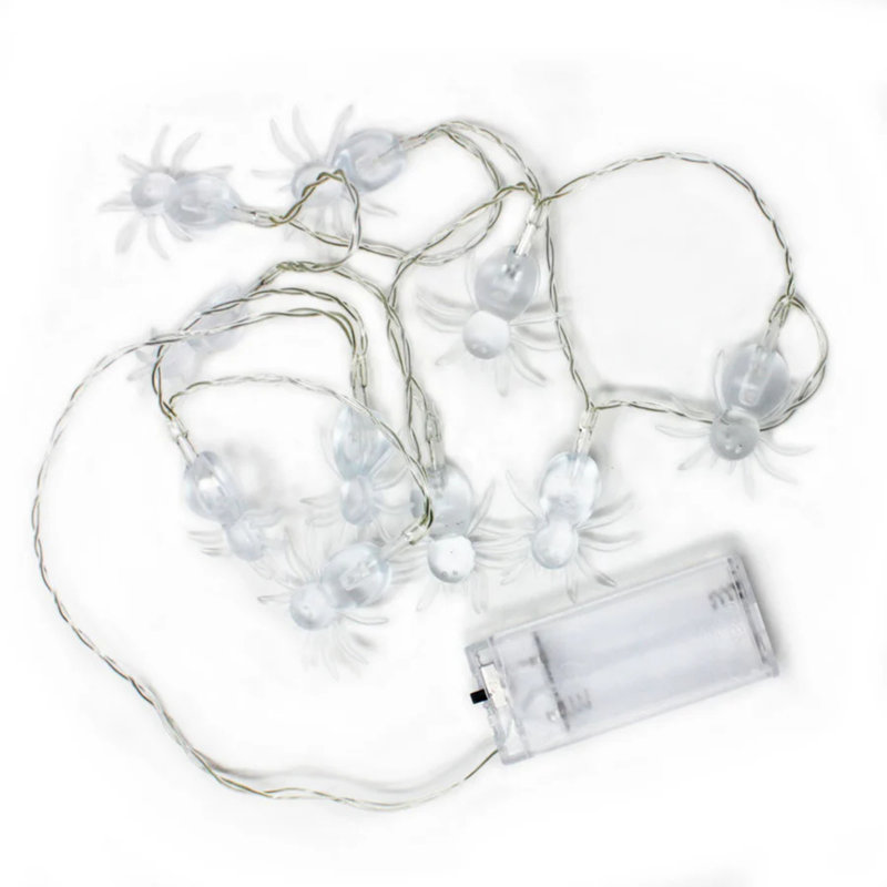 Ensemble de 3 guirlandes lumineuses à DEL 10 lumières araignées mauves - fil transparent de 3 pi