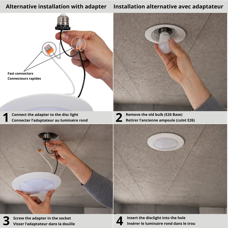 Disque à DEL 15 pouces (Eq. 120W) 6 pouces, à intensité variable, 1150 lumens, 5CCT, 40000 heures , 15W