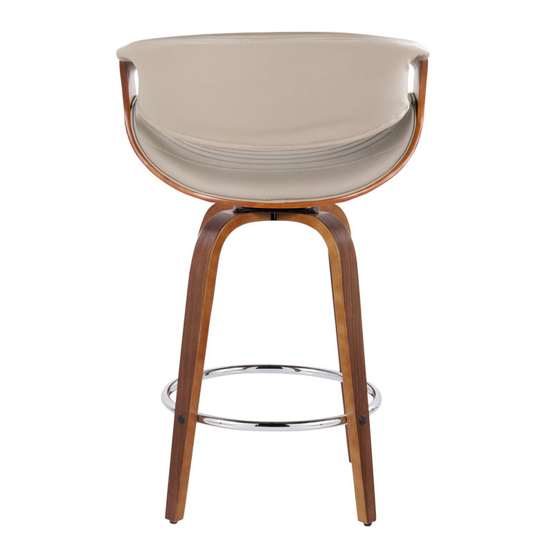 Contemporary Counter Stool, Brun / Argenté, Gris