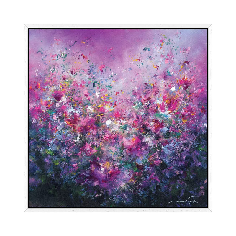 Spring Symphony by Jaanika Talts - Painting on Canvas, 45.72 cm H x 45.72 cm W, White Framed Canvas