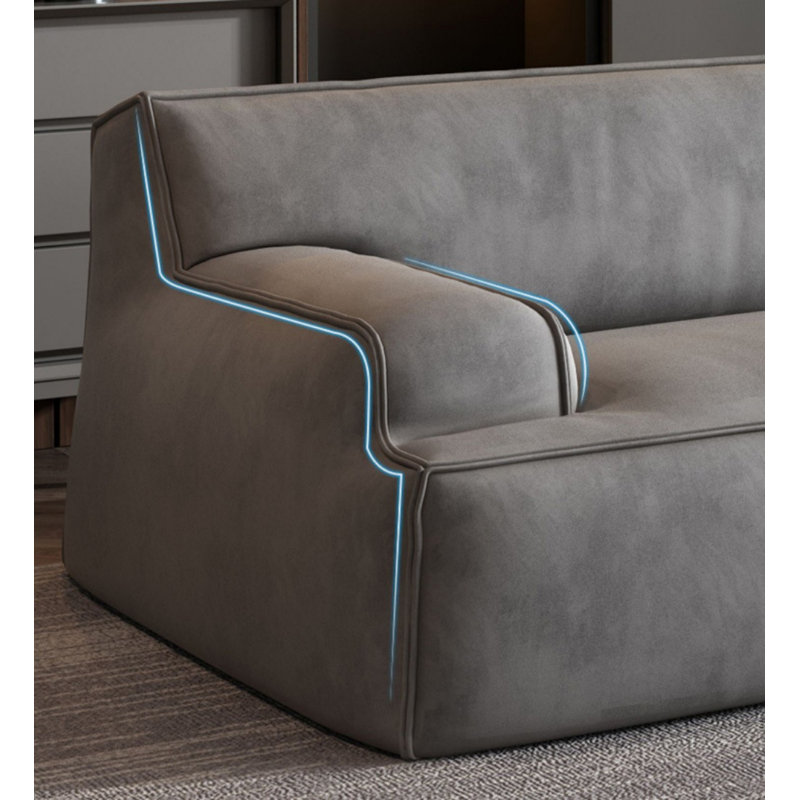 Italian Minimalist Solid Wood Sofa, 28.74" H x 118.11" W x 42.13" D