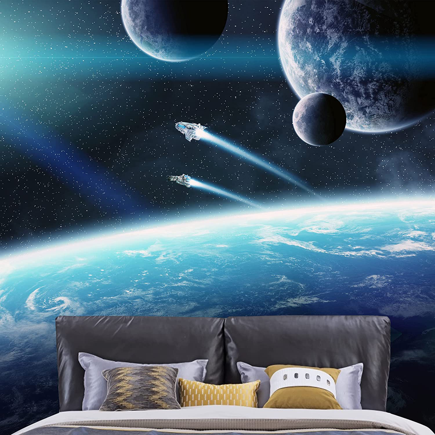 Galaxy Wall Murals Blue-purple Peel and Stick Space Wall Decal Wallpaper  Space Galaxy Print Wallpaper Print Stars Wall Art Space Decal 