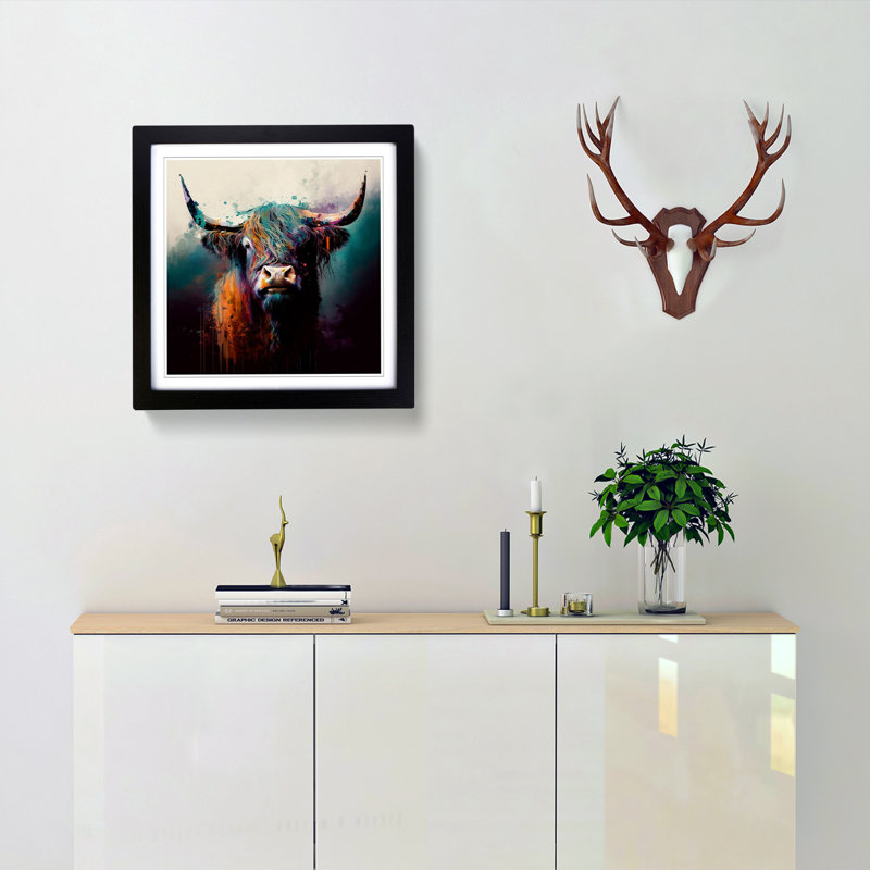 Single Picture Frame Print on Wood, Black