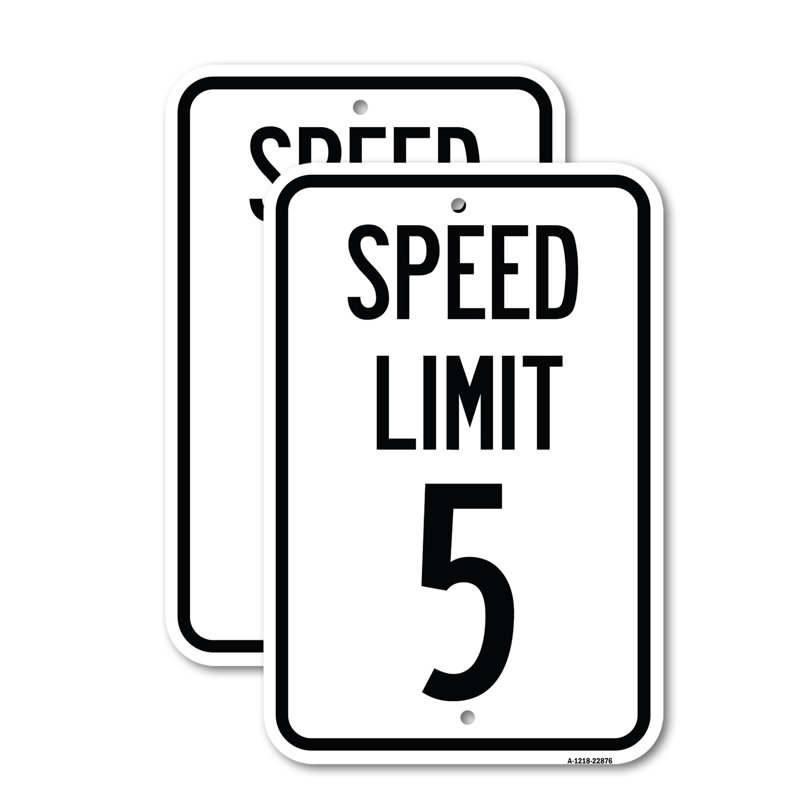 Enseigne de vitesse en aluminium 5 Mph