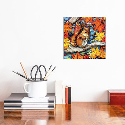 Squirreling Away 1 Piece Wrapped Canvas Wall Art