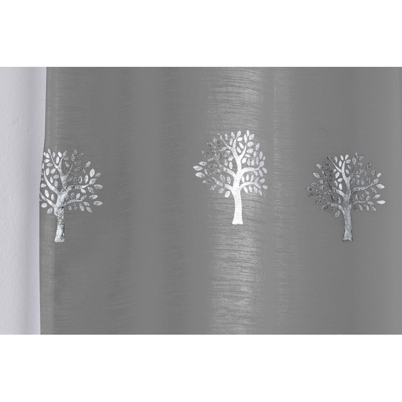 Langmann Semi Sheer Curtain Single Panel, 140 W x 137 D cm, Grey