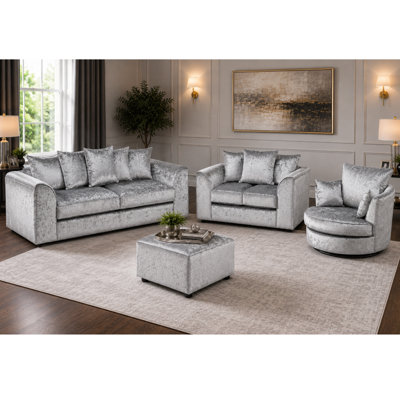 4 Piece Velvet Standard Living Room Set