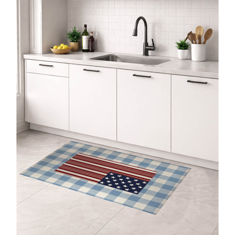 Tapis de cuisine Star, Bleu, Rectangle 5 pi x 7 pi