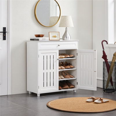 18-Pair Capacity Shoe Cabinet with Adjustable Shelves and Air Vents