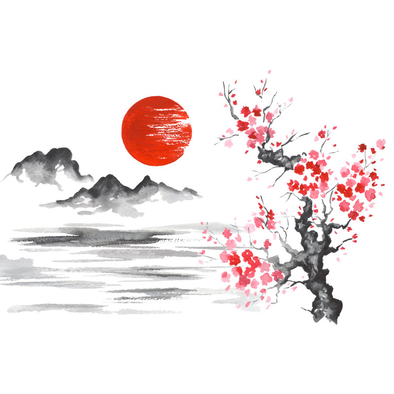 Traditional Japanese Painting by Helen_Field - Wrapped Canvas Print, 20cm H x 30cm W x 3.8cm D