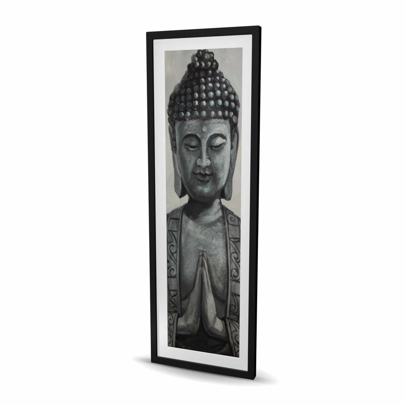 Bouddha - Reproduction matelassée beige encadrée pour décoration intérieure