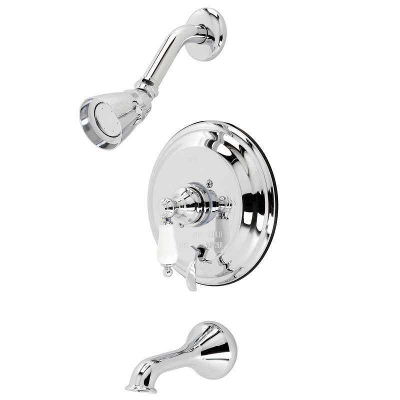 Robinet de baignoire et douche à pression équilibrée Kingston, Chrome poli