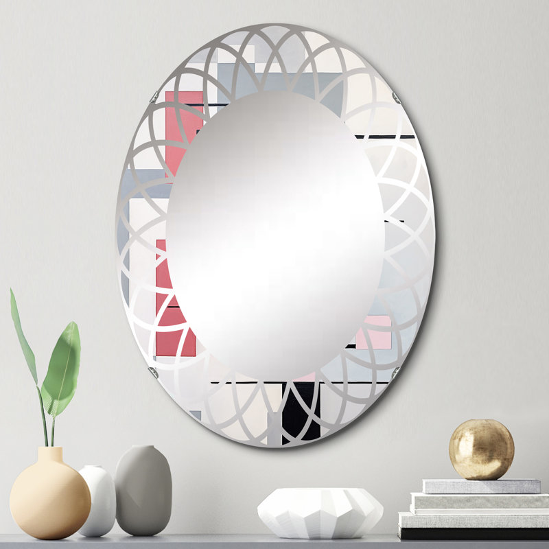 Durian - Miroir mural moderne ovale, 30 po x 20 po