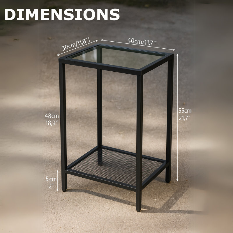 30cm W Metal Bedside Table